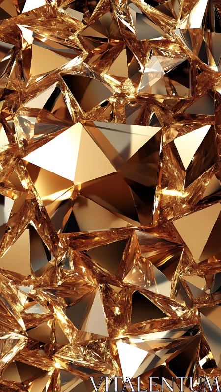 Golden crystal facets catch light in a sparkling warm glow