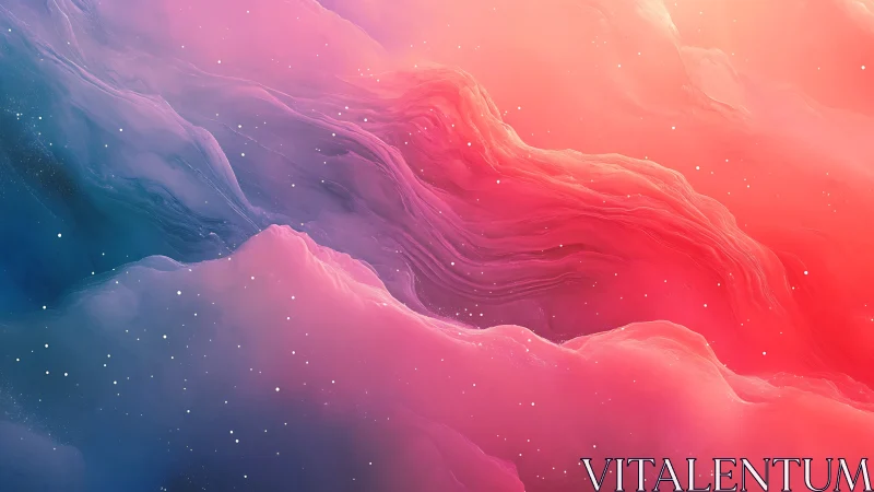 Nebula-like pastel waves in luminous cosmic gradient.