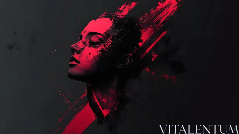 Crimson quietude collides with splintered midnight paintstorm.