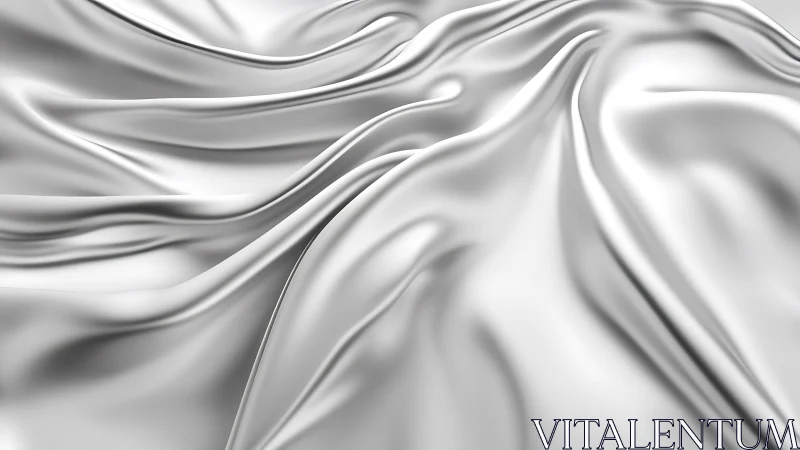 Smooth White Silk Fabric with Gentle Folds, Abstract Style.