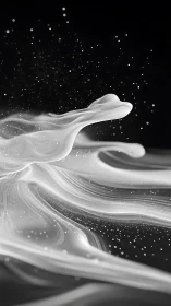 Celestial milk tides swirl through a velvet-black cosmos.