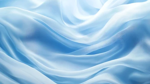Flowing Blue Silk Fabric Abstract with Soft Light Effects.