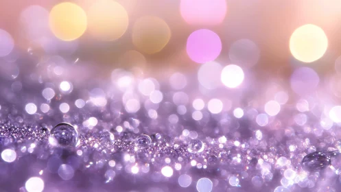 Lavender starlight dewfield under dreamy pastel bokeh haze.