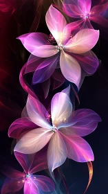 Luminous Petal Whispers in a Dreamlike Night Bloom.