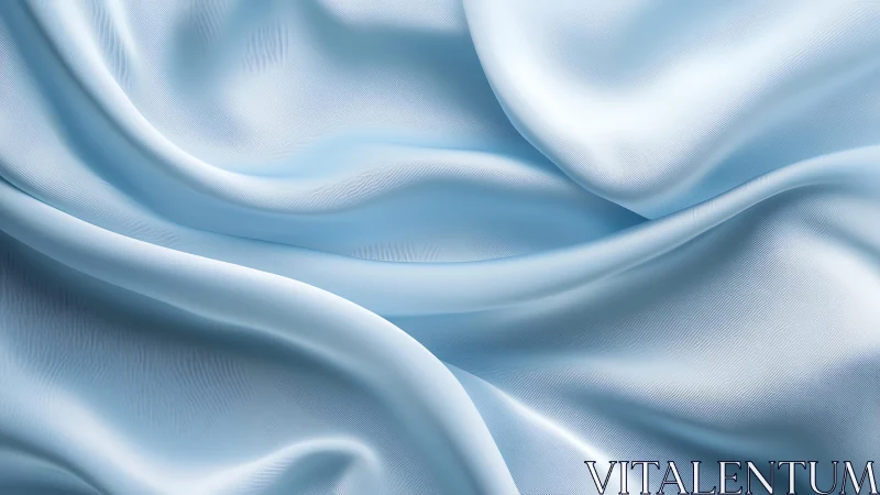 Soft Light Blue Satin Fabric with Elegant Folds and Smooth Texture.