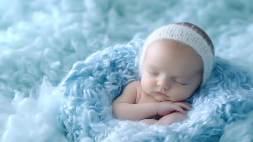 Slumbering cherub wrapped in clouds of tranquility.