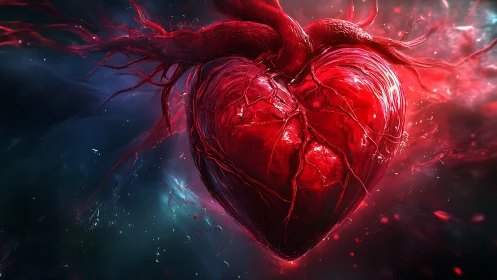 Radiant Heart Anatomy Digital Sculpture