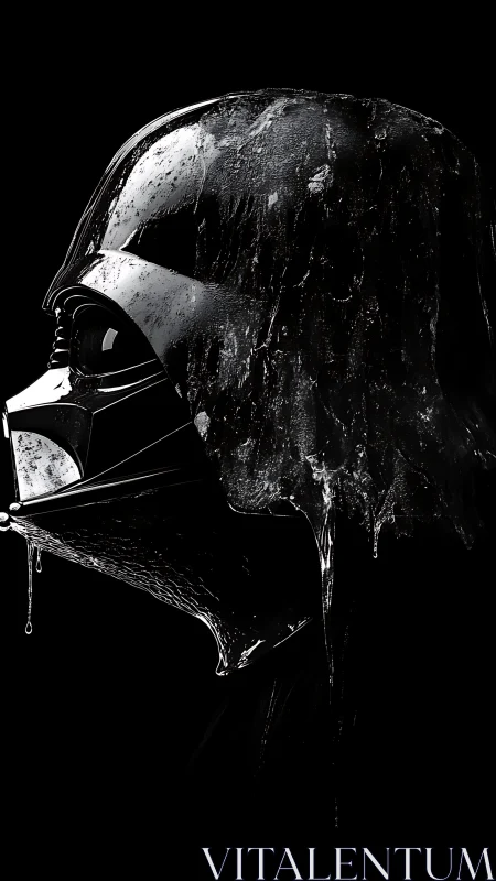 Textured black helmet profile rendered with high contrast lighting