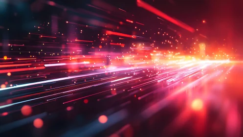 Futuristic Light Trails in Motion, Abstract Digital Art Style.