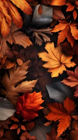 Autumnal foliage array with high-contrast chromatic layering.
