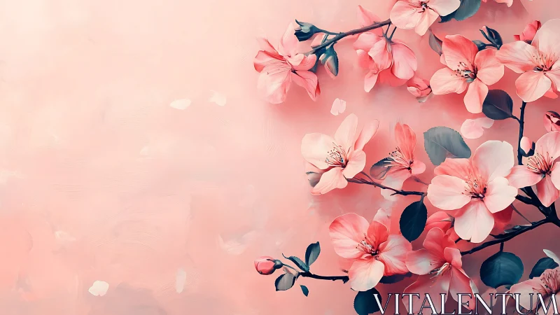 Soft Bloom: Delicate Pink Flowers in Serene Harmony.