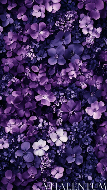 Layered Purple Floral Composition with Dense Petal Arrangement
