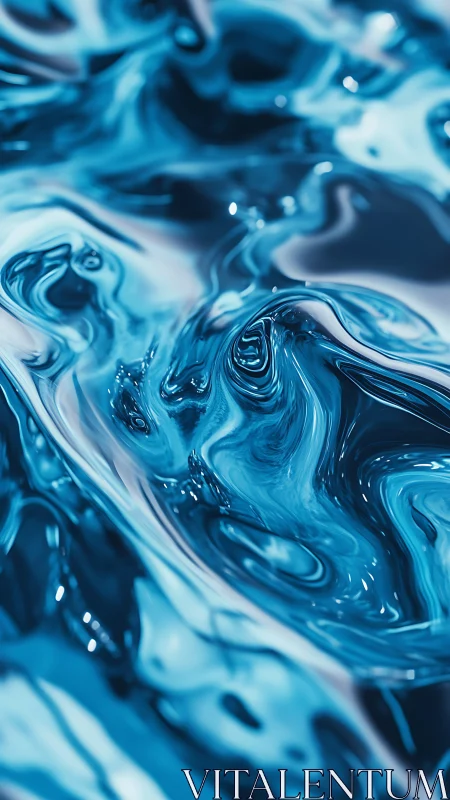 Shimmering waves of liquid blue create a calm abstract dream