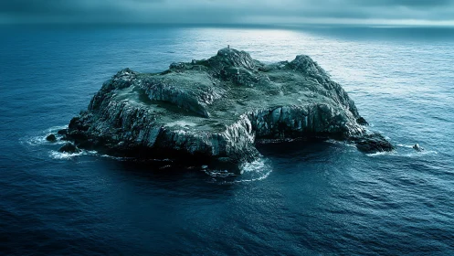 Lonely Stone Sentinel Crowned by Churning Sea.