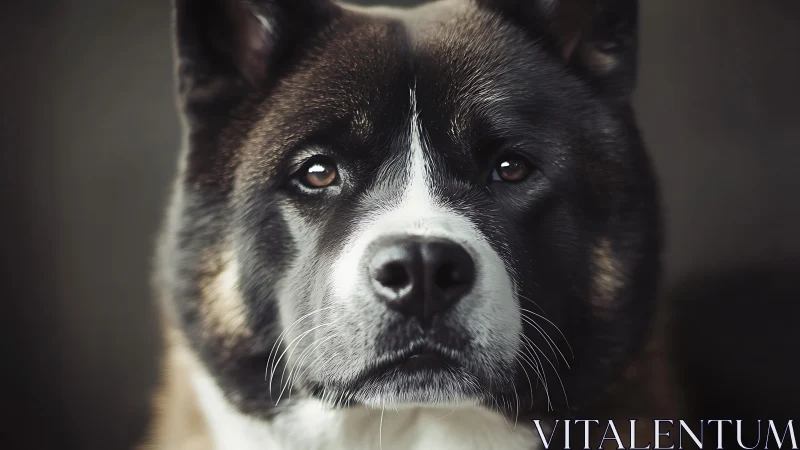 Calm close-up portrait of a large, watchful dog.