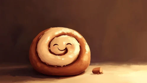 Happy Cinnamon Roll with a Joyful Smile.