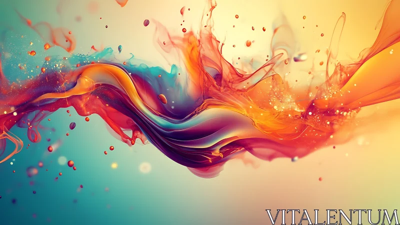 Ribbonstorm of liquid color dancing through warm light.