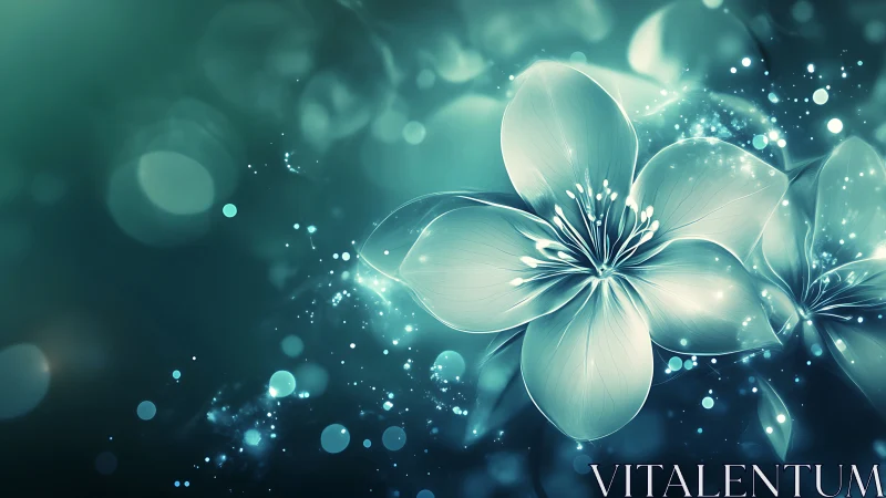 Luminous Petals Dancing Through Liquid Starlight.