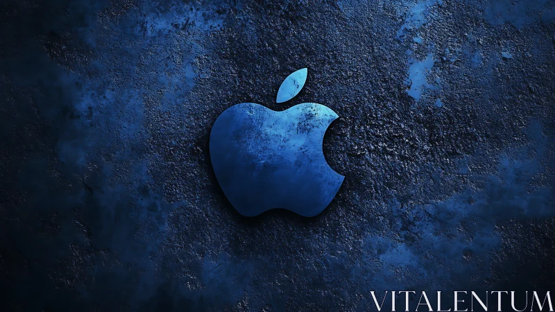 Luminous Apple Logo Glows Against Moody Stone Background