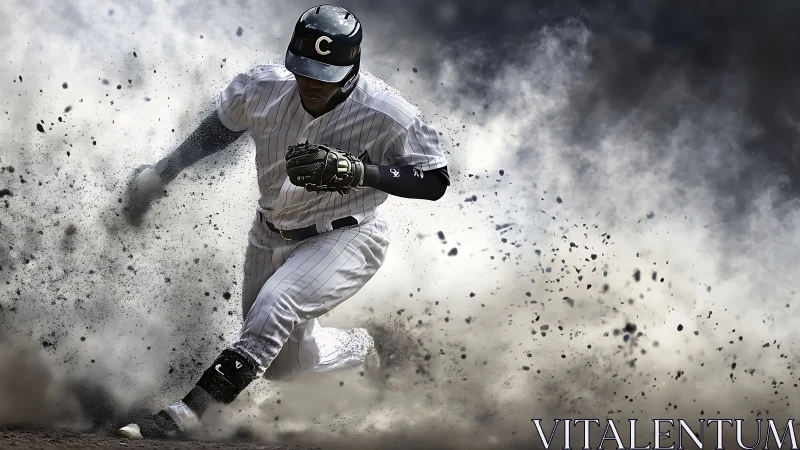 Dust-flying baseball slide capturing raw hustle and heart.