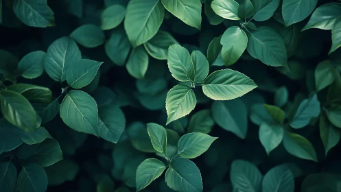 Gentle green leaves unfold in a calm, softly lit garden