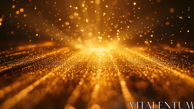 Radiant golden light particles in abstract glowing fantasy style.