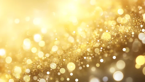 Golden bokeh light background with sparkling abstract style.