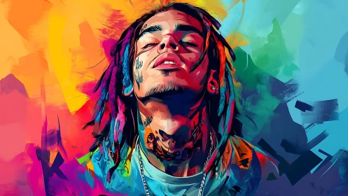 Colorful portrait celebrates music, freedom, and bold self-style