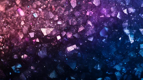 Macro view of multicolored crystal fragments on dark ground.