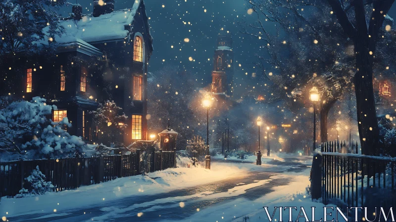 Snowlit townhouses trade secrets with the midnight lanterns