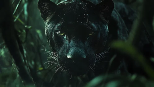 Black Panther in Verdant Jungle Depths.