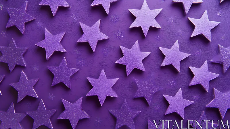 Purple glitter stars form seamless luminous celebration pattern.