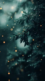 Moody macro foliage with cinematic bokeh illumination study.