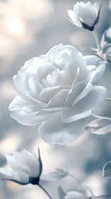 White Rose Petals. Soft Backlighting.