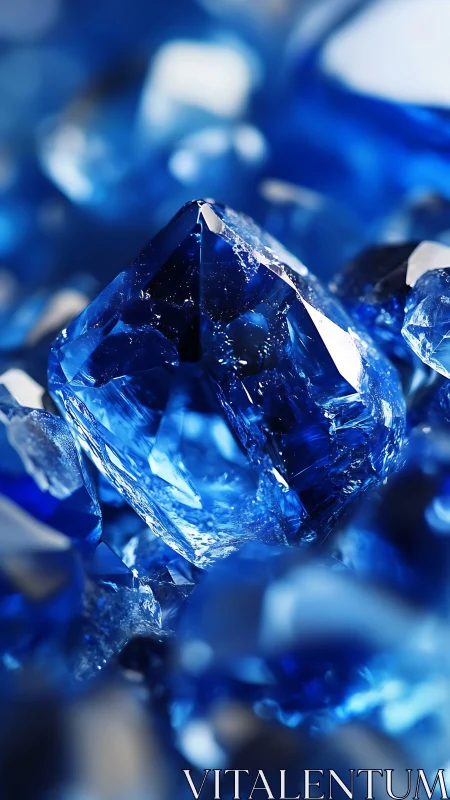 Sapphire crystal cluster catches sharp light in tight macro focus
