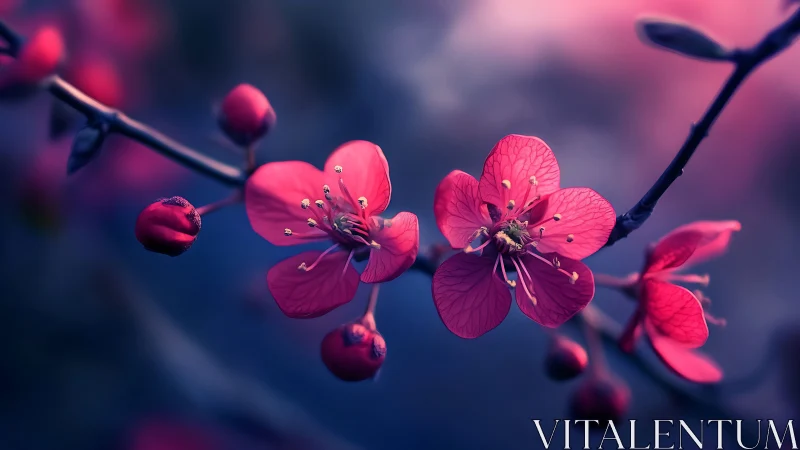 Radiant pink blossom clusters in soft-focus botanical composition.