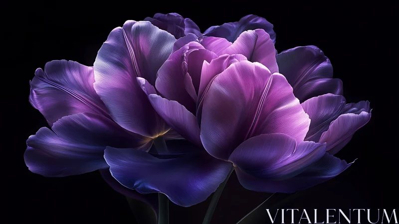 Luminous Purple Tulip Bloom with Layered Petals.
