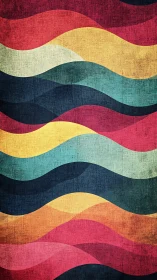 Colorful waves dance across a textured vintage canvas