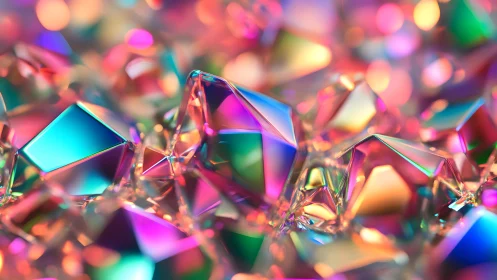 Vibrant Abstract Gemstones in Colorful Digital Art Style.