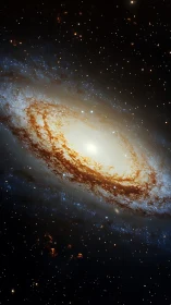 Spiral galaxy with dense star field and bright central core.
