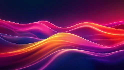 Luminous neon waves flow across deep gradient horizon