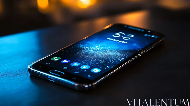 Premium Smartphone Display with Illuminated Interface Elements.