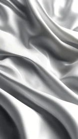 Folded metallic fabric surface with smooth reflective waves.