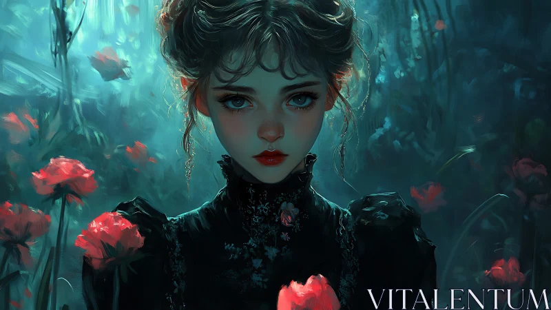 Nocturne of the Red Garden Girl and her watchful silence.