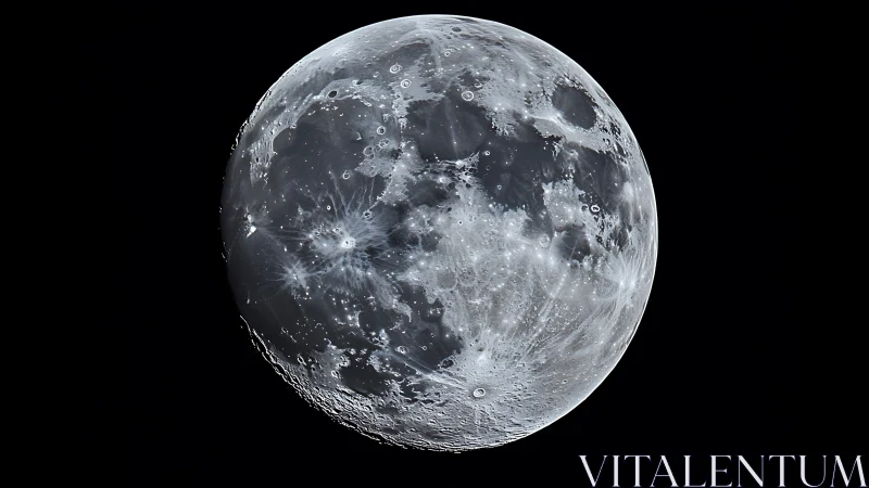 Detailed telescopic view of the Moon&rsquo;s cratered surface.