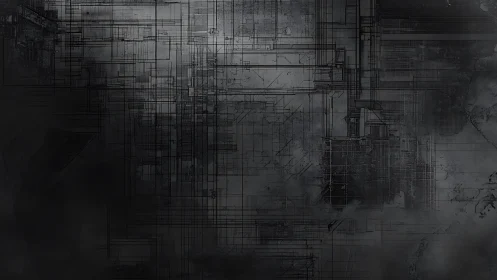 Dark Futuristic Circuit Board Abstract Digital Art Background.