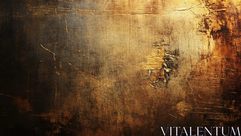 Textured abstract gold and brown grunge background painting.
