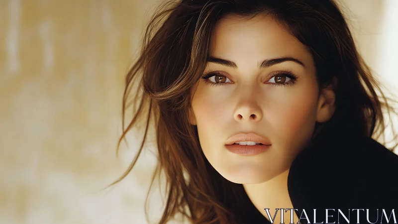 Soft gaze in warm light and a quiet, thoughtful moment.