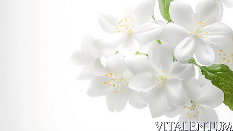 White jasmine blossoms with golden stamens clustered densely
