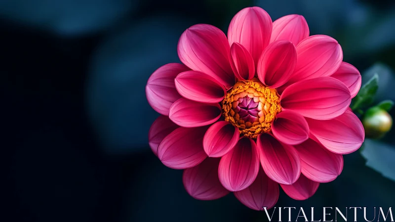 Crimson Dahlia Unfolds: Nature's Geometric Masterpiece in Magenta